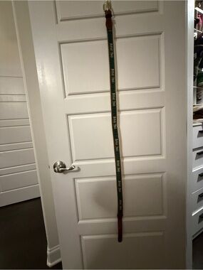 Buffalo Trace Green and Brown Webbing Belt with Leather. Size 42